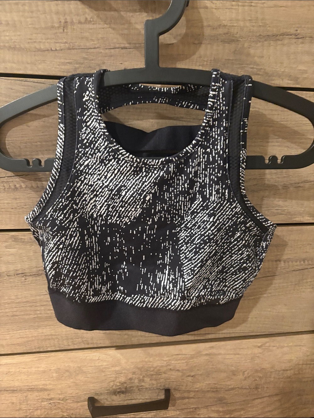 Champion Black & White Patterned Racerback Sports Bra